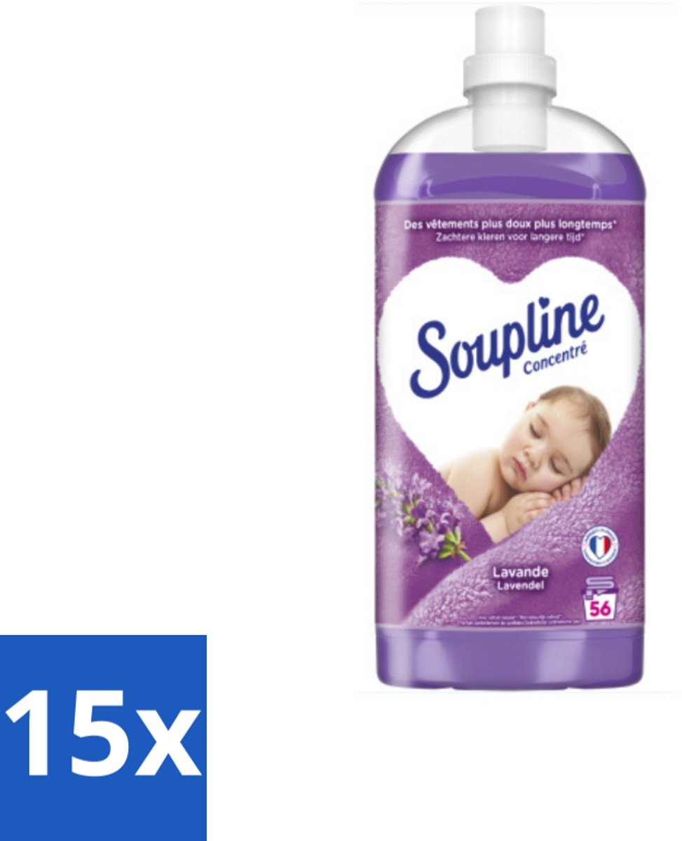 Soupline - Wasverzachter - Lavendel - 56 Wasbeurten - 1.3L - Bulkverpakking - 15 stuks