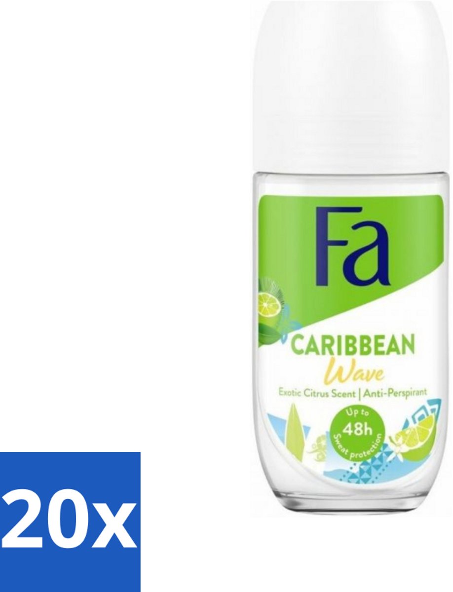 Fa Deodorant Roller Lime Squeeze 50 ml - Bulkverpakking - 20 stuks