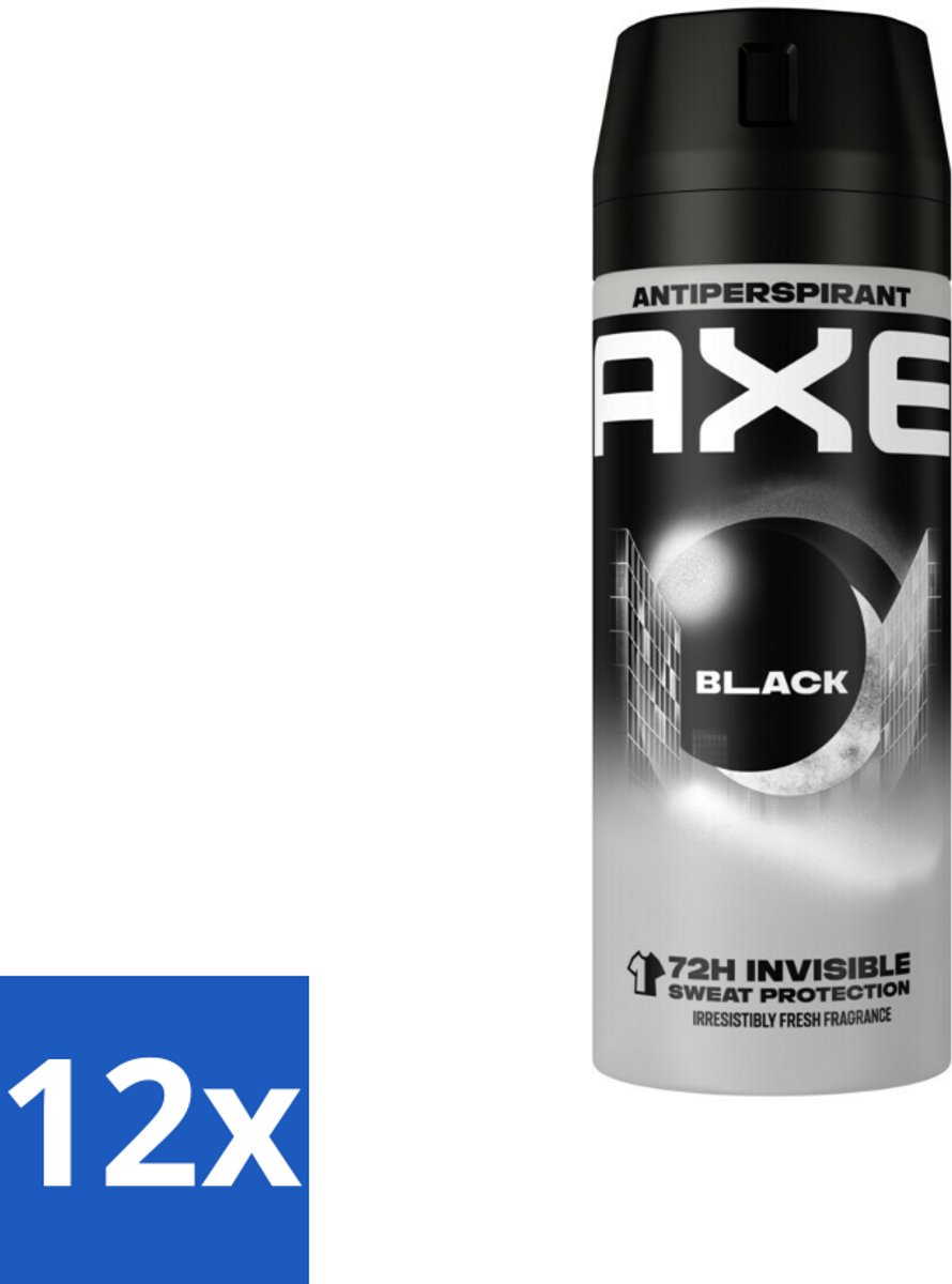 Axe - Deodorant Spray - 72hrs Anti Sweat - Black - 150 ml - Voordeelverpakking - 12 stuks