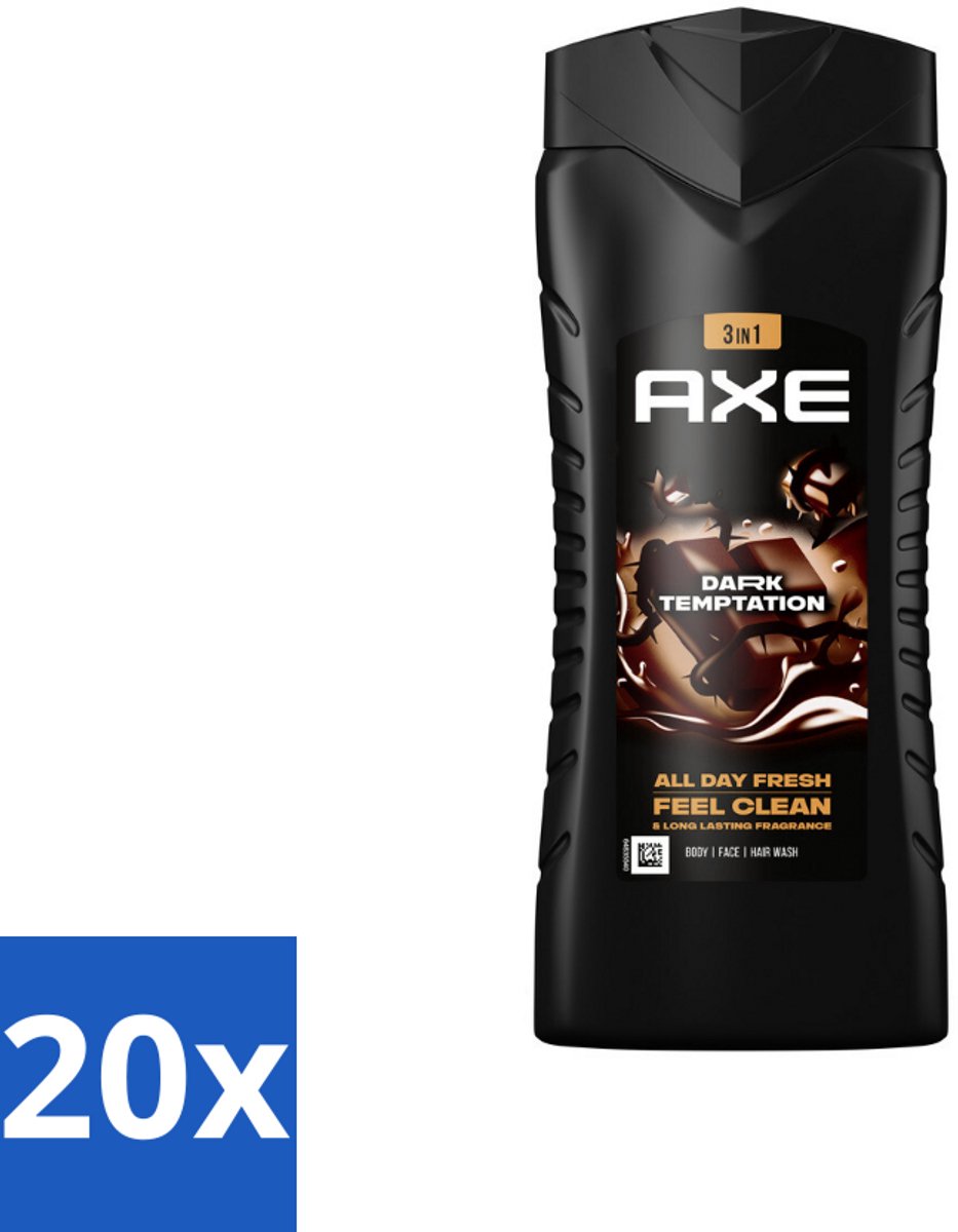 Axe 3-in-1 Douchegel XL Dark Temptation 400 ml - Bulkverpakking - 20 stuks