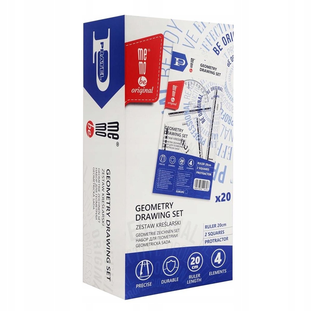 Schoolgeometrieset 20cm - 20 stuks