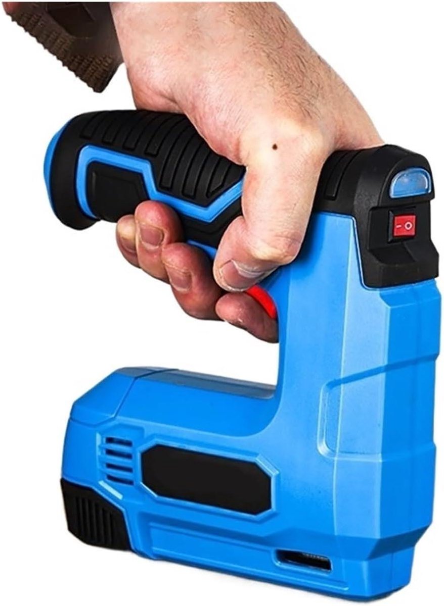 Elektrisch Nietpistool - Accu Tacker - Hout Bewerken - Snoerloos Ontwerp - 100 Nagels - Blauw