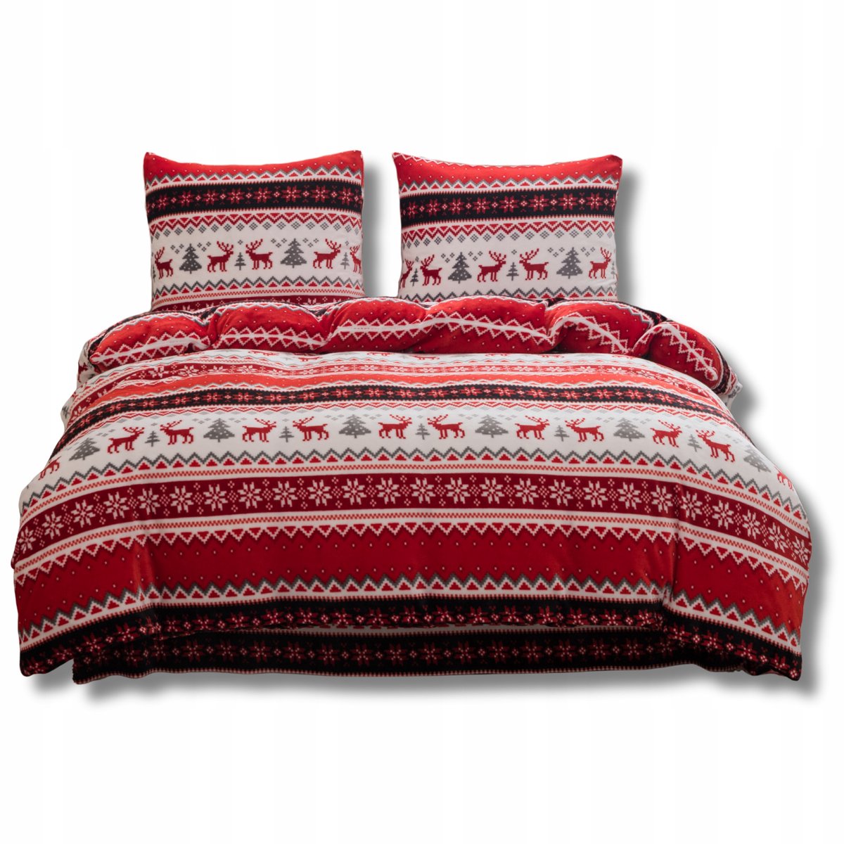 Warme Kerst Pluche Dekbedovertrek Set 140x200cm - Rendier