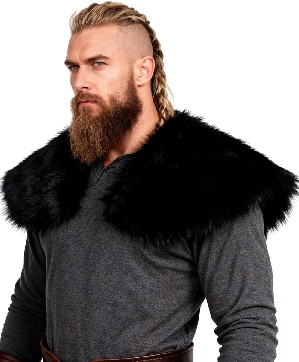 Heren Viking Sjaal met Neppelsen Kraag voor Kostuum, Perfect voor Feestjes en Theatrale Optredens