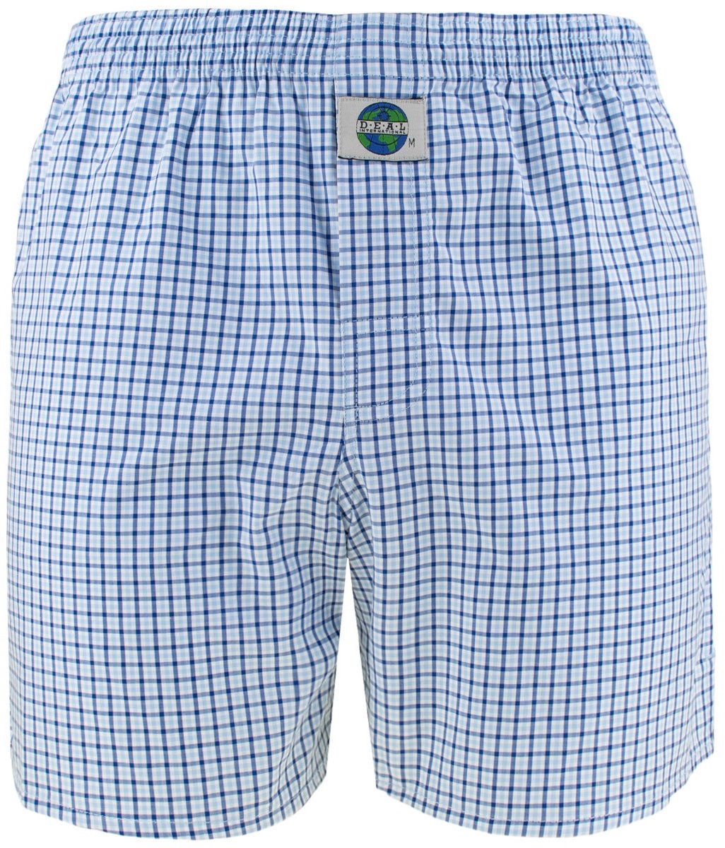 DEAL heren wijde boxershort check blauw 192300