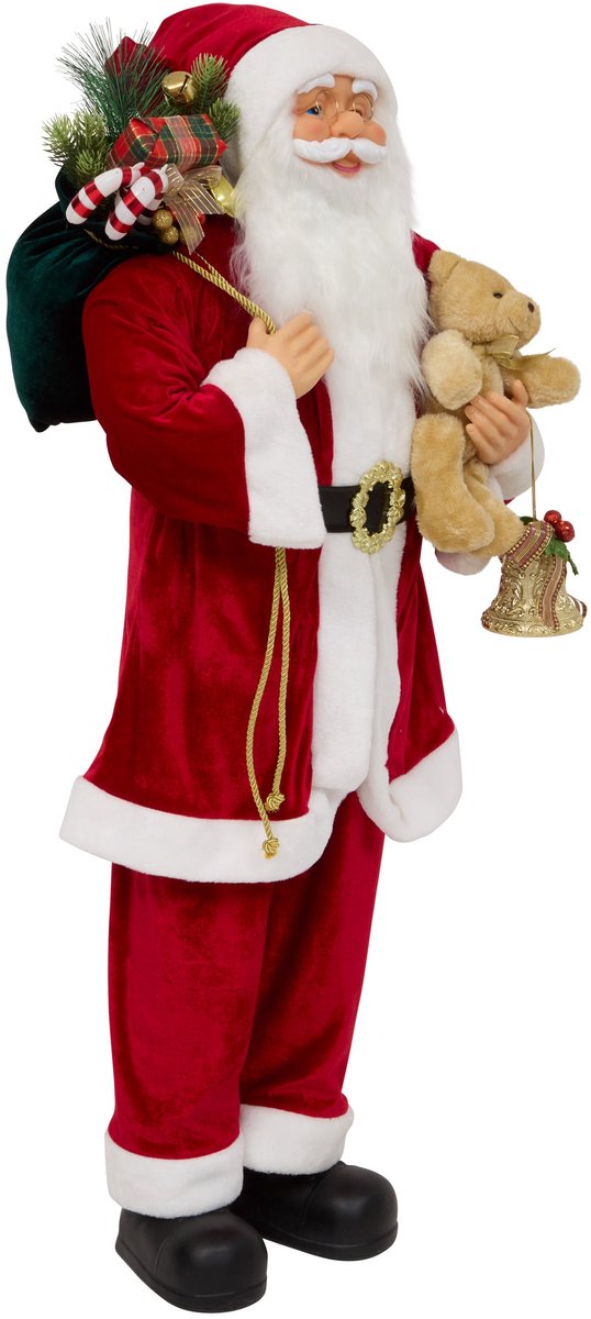 Fééric Lights and Christmas Beeld Cadeautjes Kerstman - 40x28x120cm - Rood
