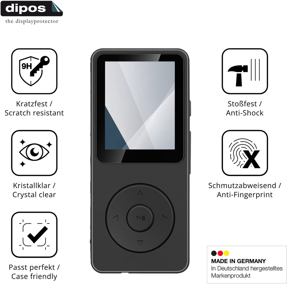 dipos – 2x Pantserfolie geschikt voor Aroeally MP3-01F | 9H Screenprotector