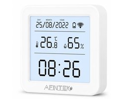 Thermomètre/hygromètre WiFi Smart Life avec date et heure - Version à piles