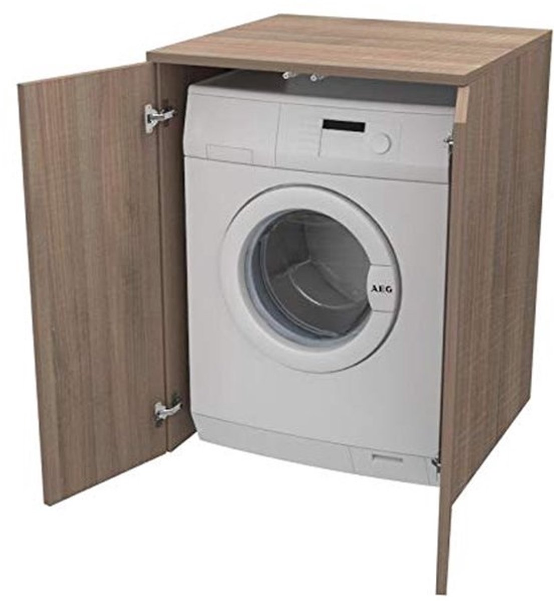 Wasmachinekast met Deuren van Hout - Geschikt voor Bijkeuken en Badkamer, Maatwerk Beschikbaar