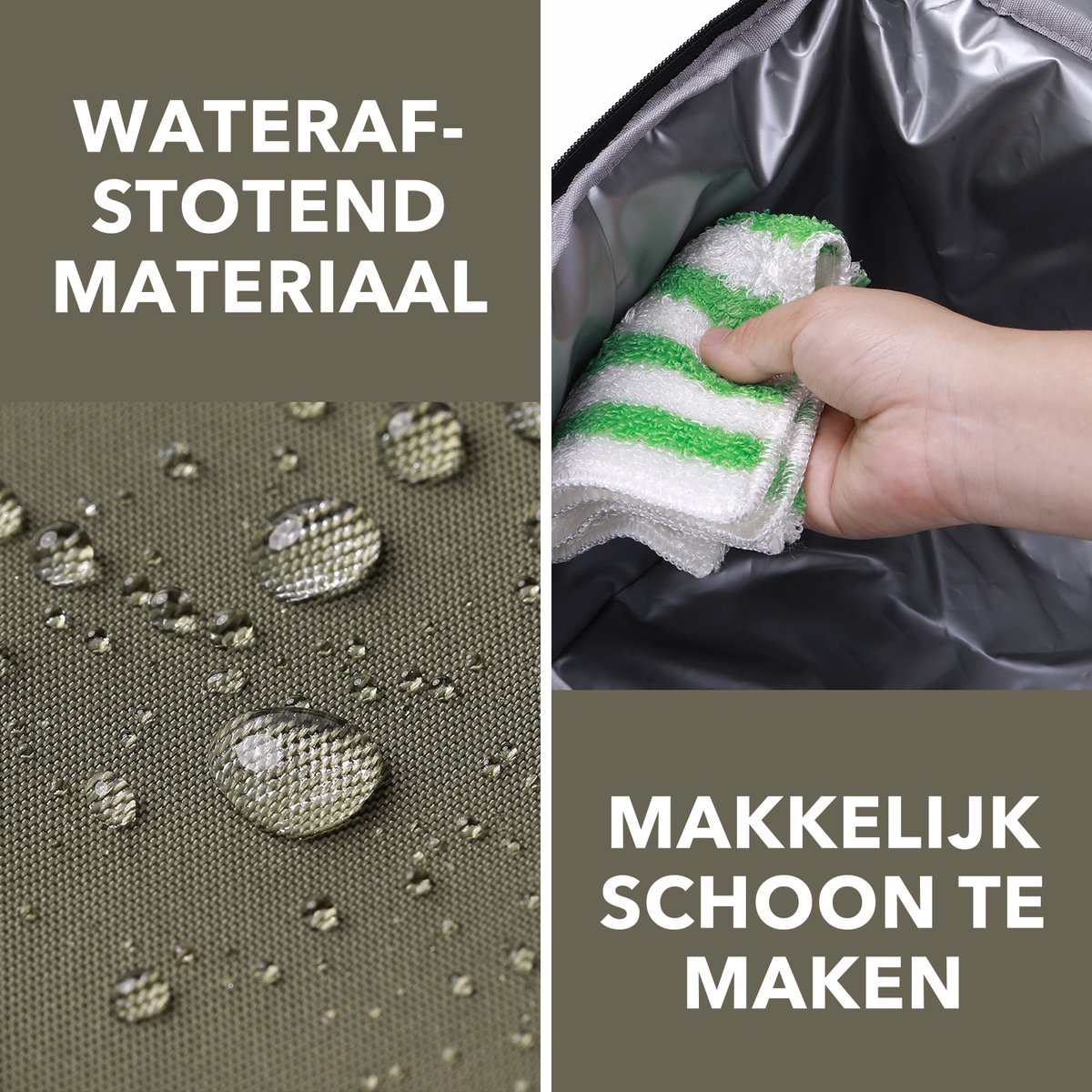 Packaway Koeltas 20L - Lunchtas - Inclusief 4 Koelelementen - Dubbel Compartiment - 4-Laags Geïsoleerd - Waterafstotend - Olive Green — cadeau in Sport & Outdoor - foto 4