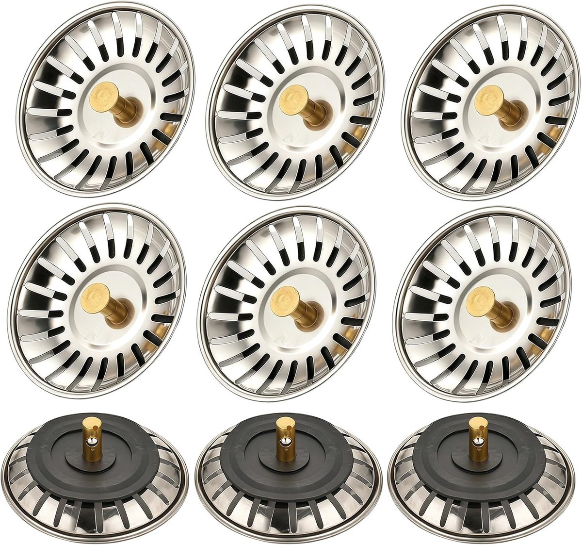 9-delige RVS Afvoer Mand Set, Universele Afvoer Strainer met Dichting, Anti-Verstopping Accessoires voor Keuken en Badkamer