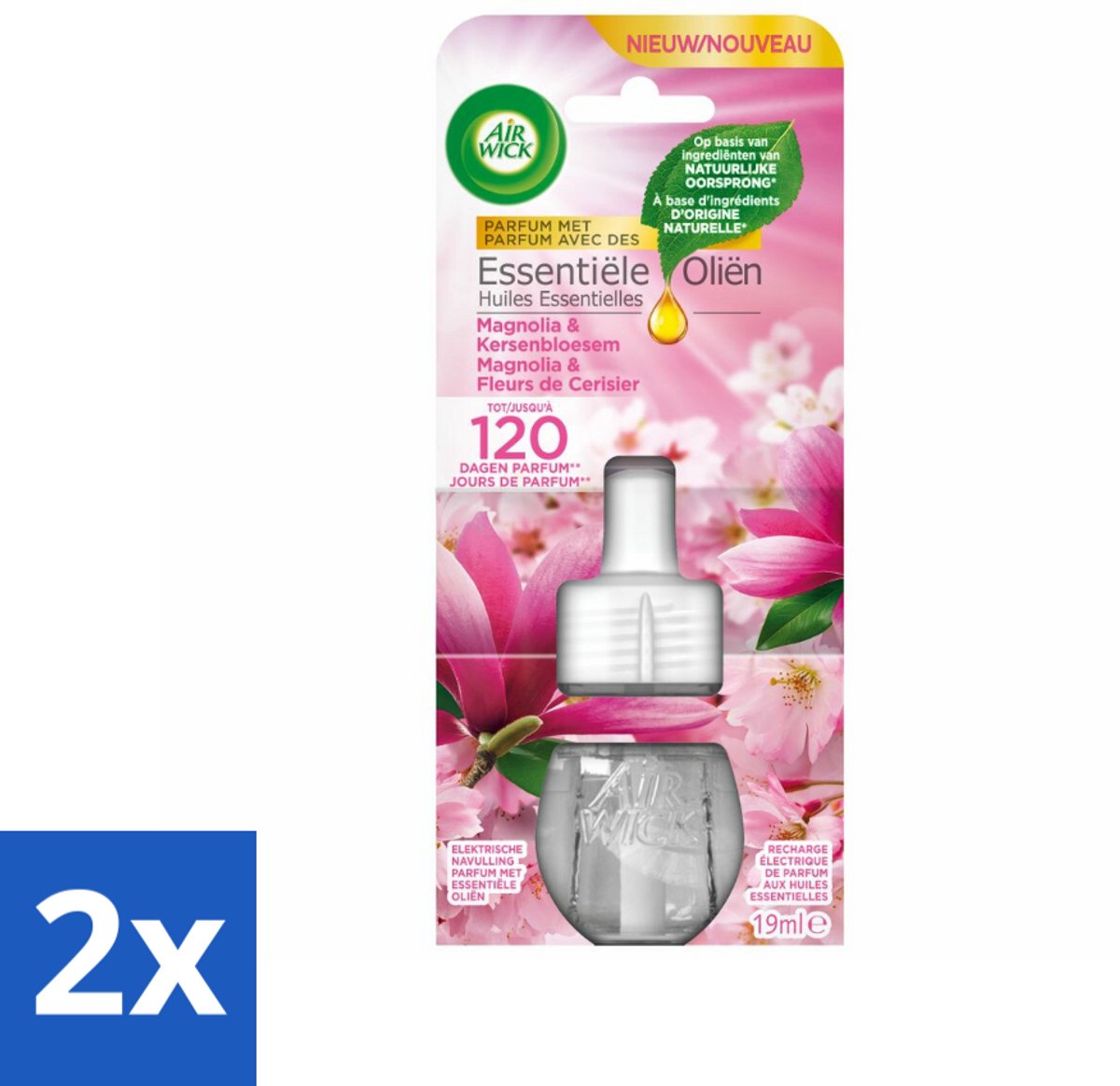 2 x Air Wick - Essential Oil Refill - Ocean Mist & Lotus Blossom - Luchtverfrisser - Geur - Essentiële Oliën - Zeegeur - Lotus