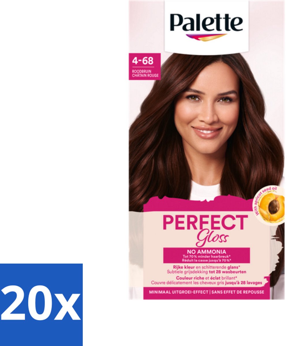 Palette - Haarverf - Perfect Gloss 4-68 Red Brown - Bulkverpakking - 20 stuks
