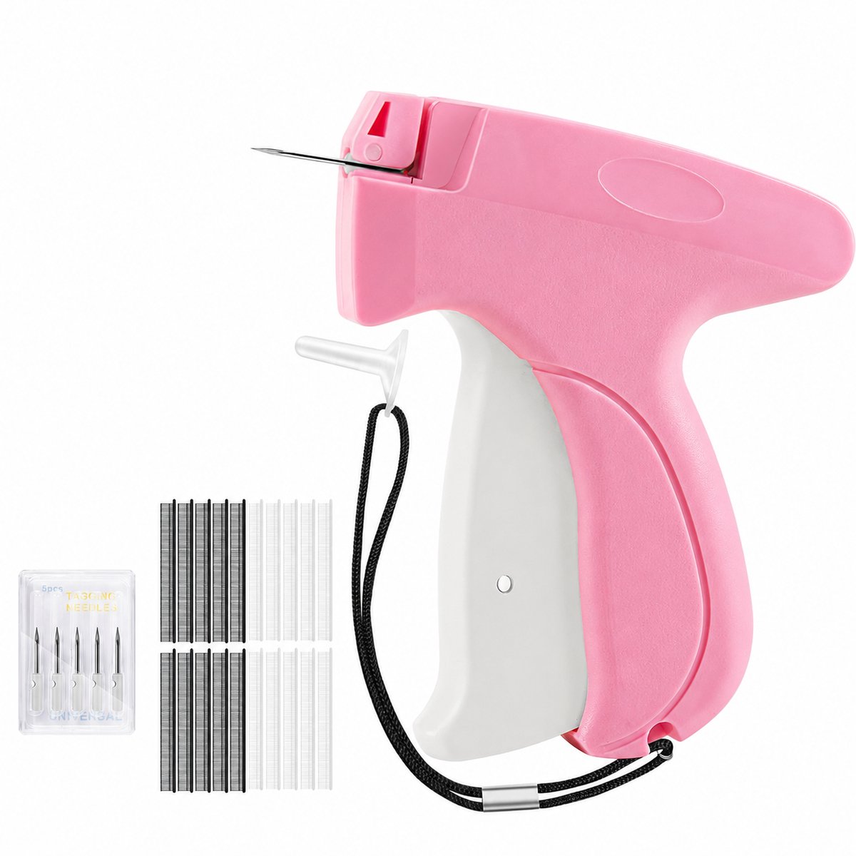 Tolvia Textielpistool Starterset - Stitch Gun voor Kleding - Textieltang Handmatige Kledingreparatie Tool - Roze