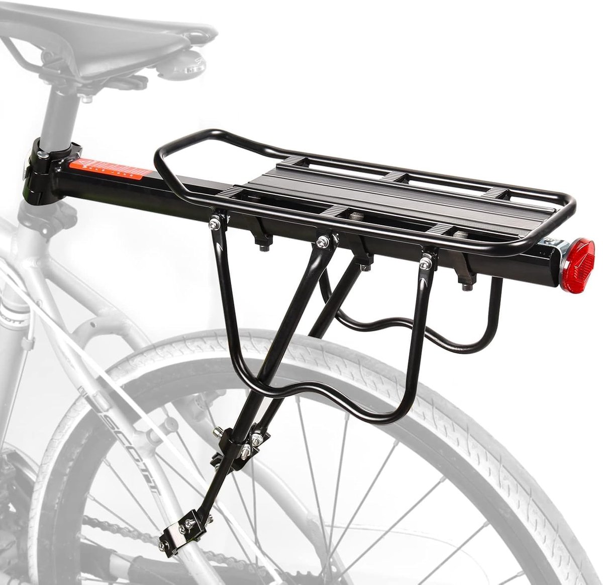 Bagagedrager voor Mountainbike - Zwart - 35,5 cm - Aluminium - Geschikt voor Fietstassen en Rugzakken