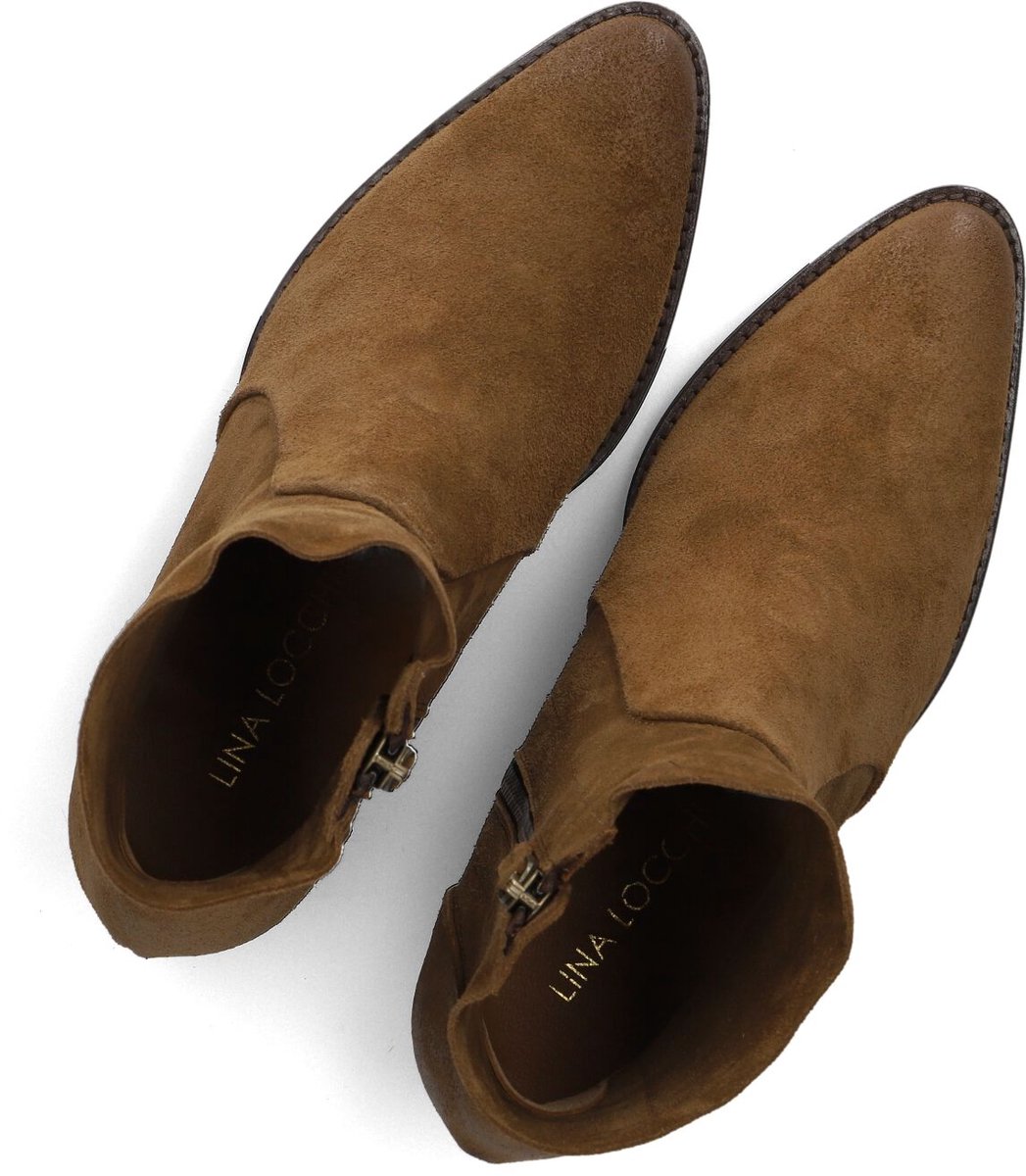 LINA LOCCHI Aw400 Enkellaarsjes - Enkelboots met rits - Dames - Camel - Maat 37