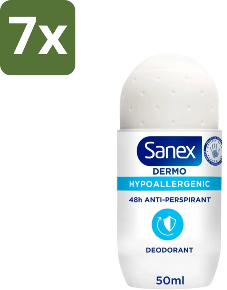 Sanex Dermo - Deodorant Roller - Hypoallergeen - 48h Anti-Transpirant - 50 ml - Bulkverpakking - 7 stuks