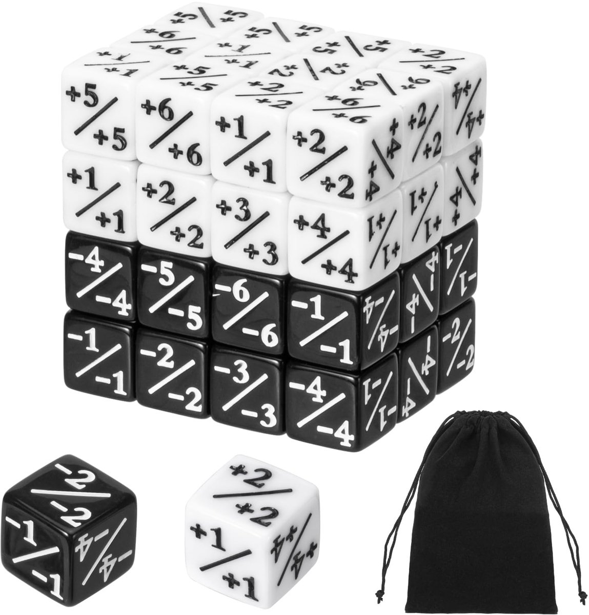 MumdoYAL 48 stuks dobbelstenen teller (wit + zwart) - ShopVlot