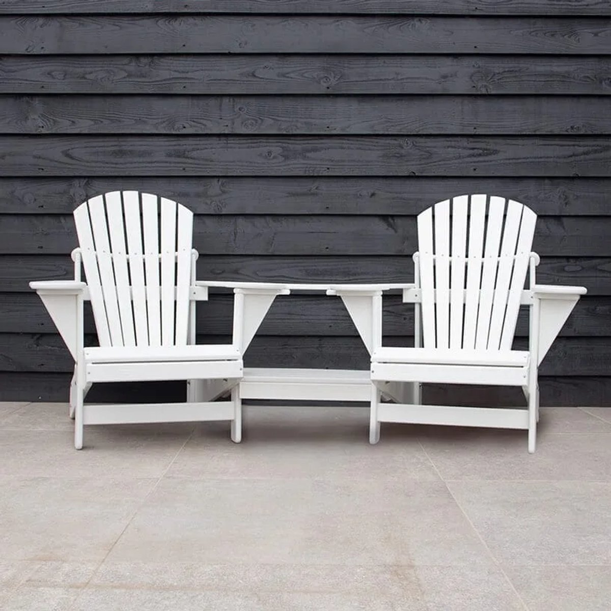 Originele Adirondack Tete-a-Tete Tuinbank Rond | Kunststof | Wit | 10 jaar garantie | Binnen 2-5 werkdagen geleverd | Canada Comfy Chair