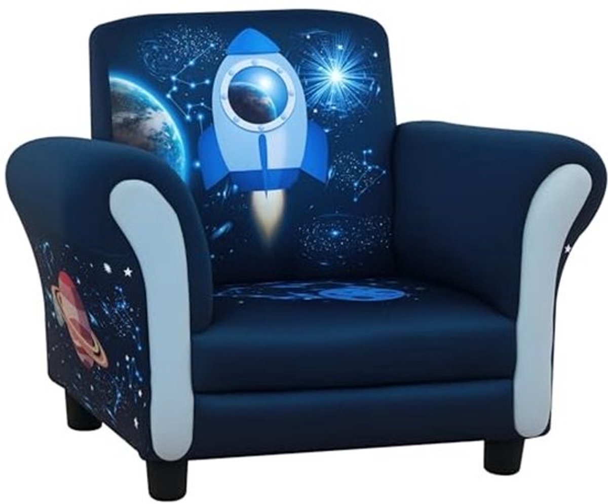 Kinderfauteuil Sofa Stoel Blauw voor Peuters 3-6 Jaar