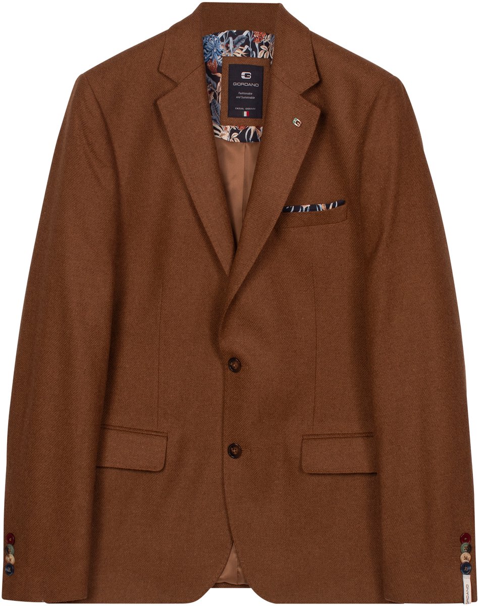Giordano – Roberto – Heren – Blazer – Wol – Modern fit – Colbert – Camel – 622610-82