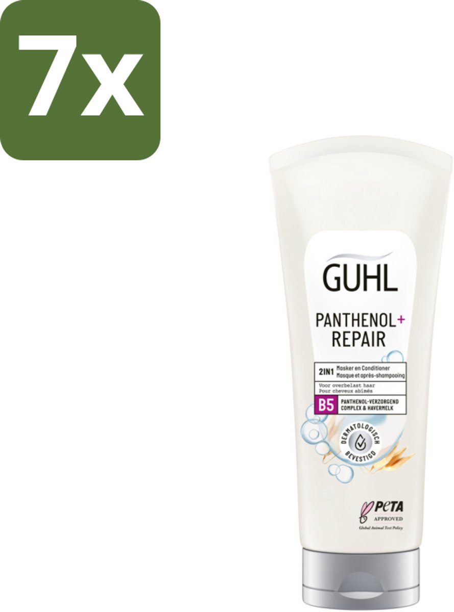 Guhl – 2-in-1 Masker & Conditioner – Panthenol+Repair – 200 ml - Bulkverpakking - 7 stuks