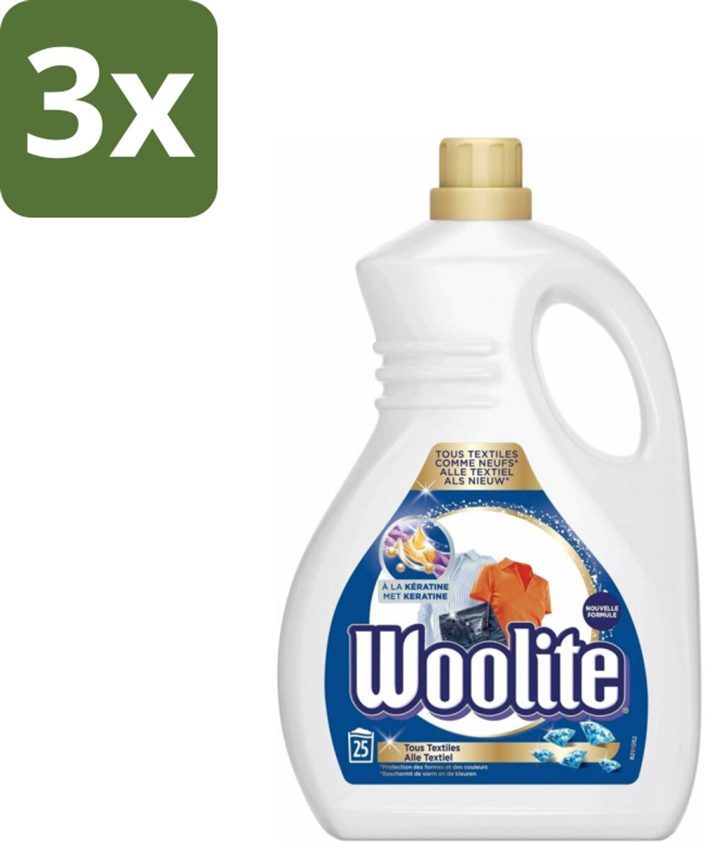 Woolite - Wasmiddel - Vloeibaar Wasmiddel - Alle textiel - 25wb/1,5L - Bulkverpakking - 3 stuks