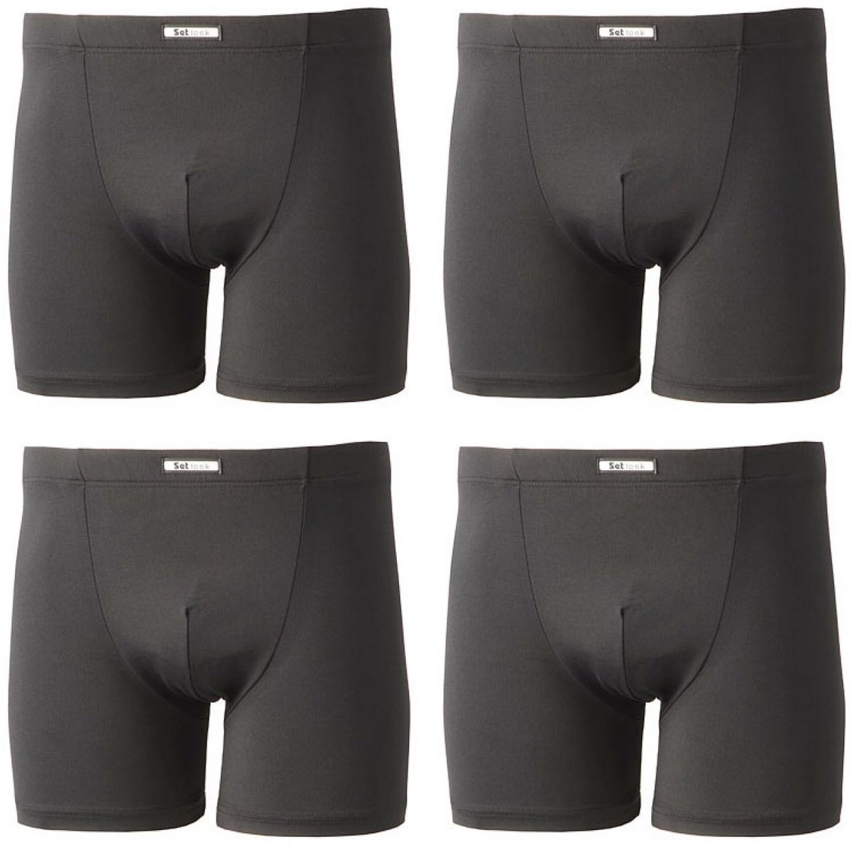 SET Heren Boxershorts 4-pack - Microfiber Zwart - Microfiber (Polyamide)