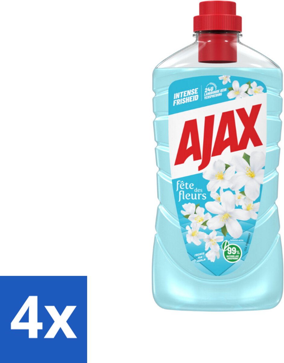Ajax – Allesreiniger – Jasmijn - 1000 ml - Voordeelverpakking - 4 stuks