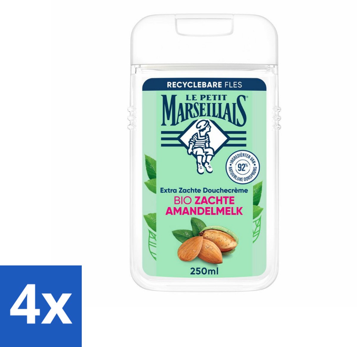 Le Petit Marseillais – Douchecrème – Zoete Amandel – Hydraterend – 250 ml - Voordeelverpakking - 4 stuks