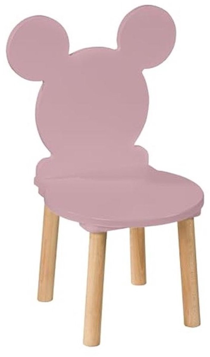 Houten Kinderstoel voor Peuters - Muis Roze, Ideaal voor Kinderen van 2 - 7 Jaar, Speel- en Leeromgeving
