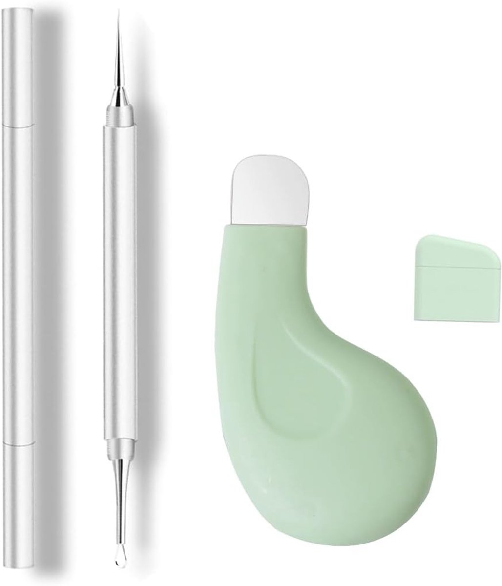 Set van 3 gereedschappen voor het verwijderen van mee-eters en acne, roestvrij staal, comedonen en huidverzorging