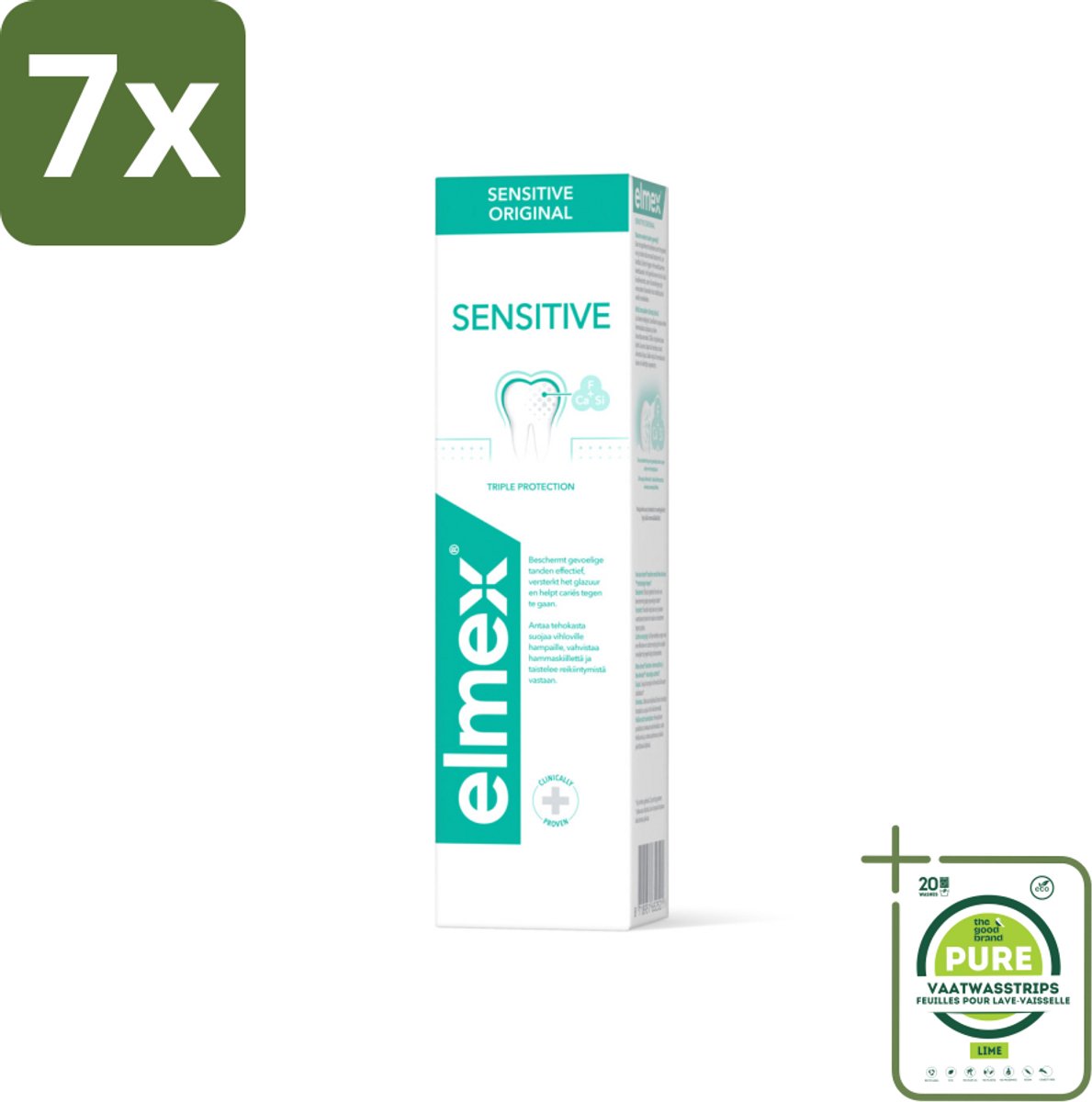 7 x Elmex Tandpasta Sensitive Original 75 ml - Grootverpakking - Gevoelige Tanden - Tandpasta - Aminfluoride - Cariës - Tandgevoeligheid