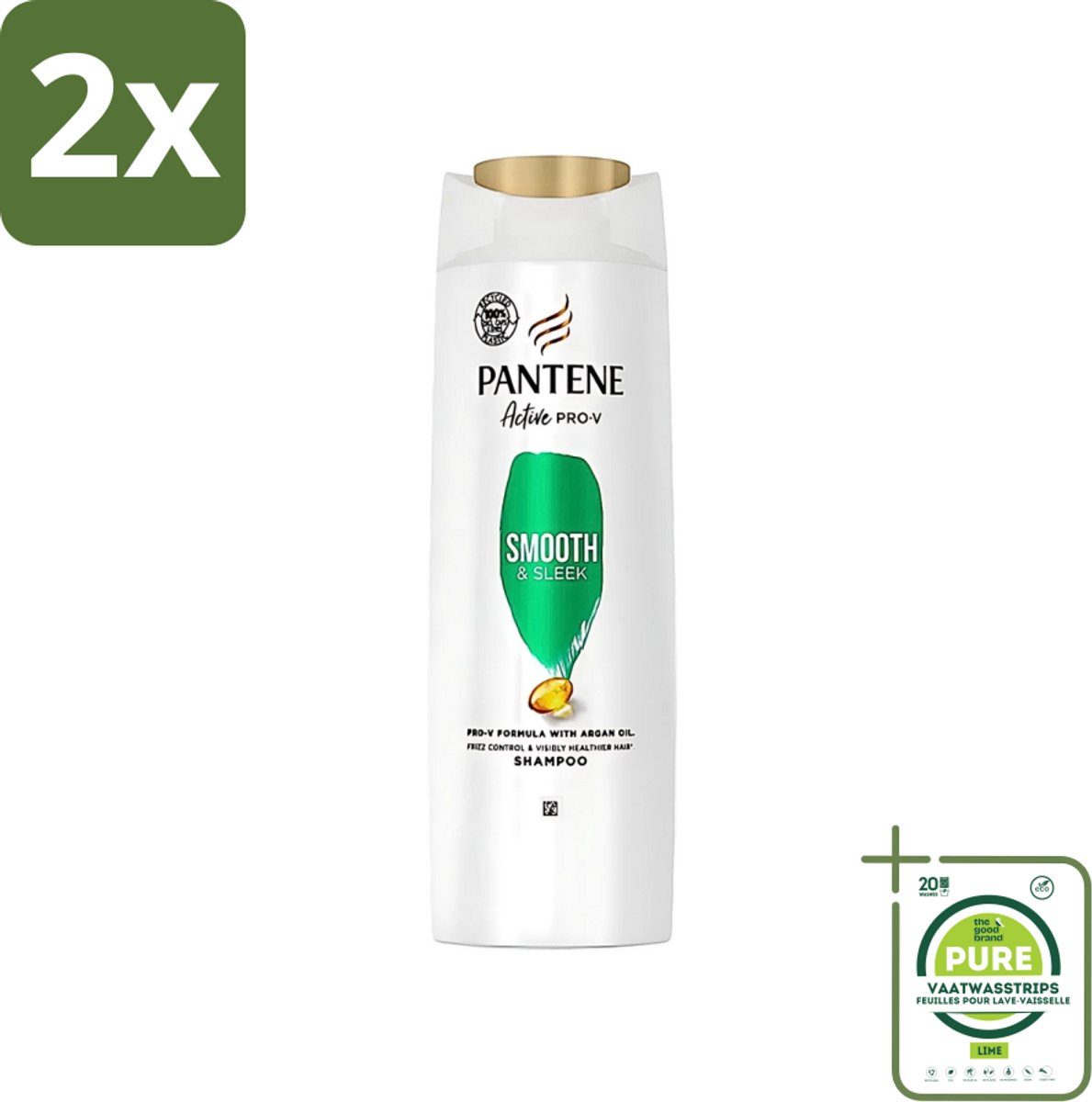 Pantene - Shampoo - Smooth & Silky - Voor Glad en Zijdezacht Haar - 400 ml - Voordeelverpakking - 2 stuks - Zijdezacht haar - Glad haar