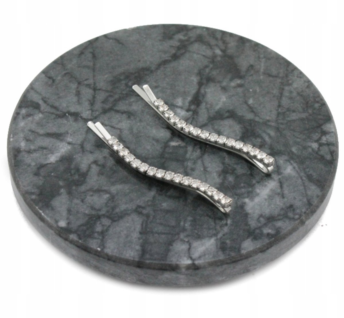 Elegante Zilveren Haarspelden met Kristallen - 2 Stuks