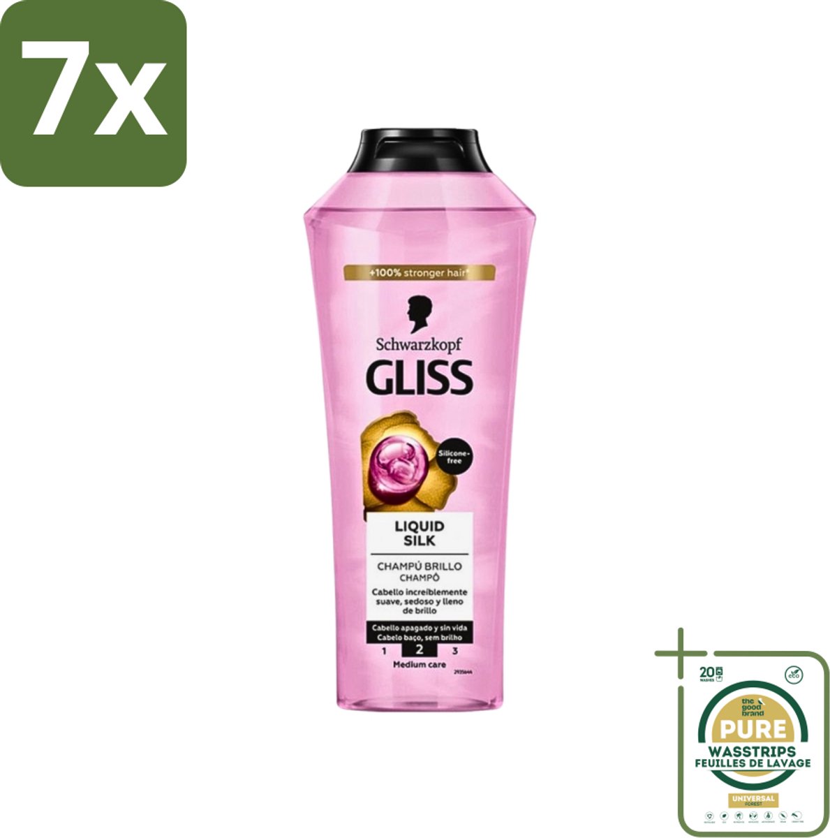 7 x Gliss-Kur - Shampoo - Liquid Silk - Zijdezachte Haarverzorging - 400 ml - Grootverpakking - Zijdezachte Haarverzorging - Haar Glans - Haarvoeding - Haarstructuur - Haarversterking