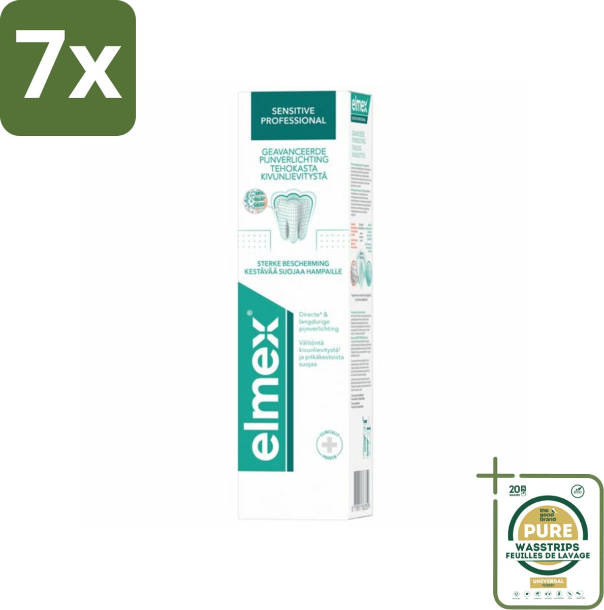 7 x Elmex Tandpasta Sensitive Professional 75 ml - Grootverpakking - Gevoelige Tanden - Tandgevoeligheid - Tandpasta - Pro-Argin - Tandhalscariës