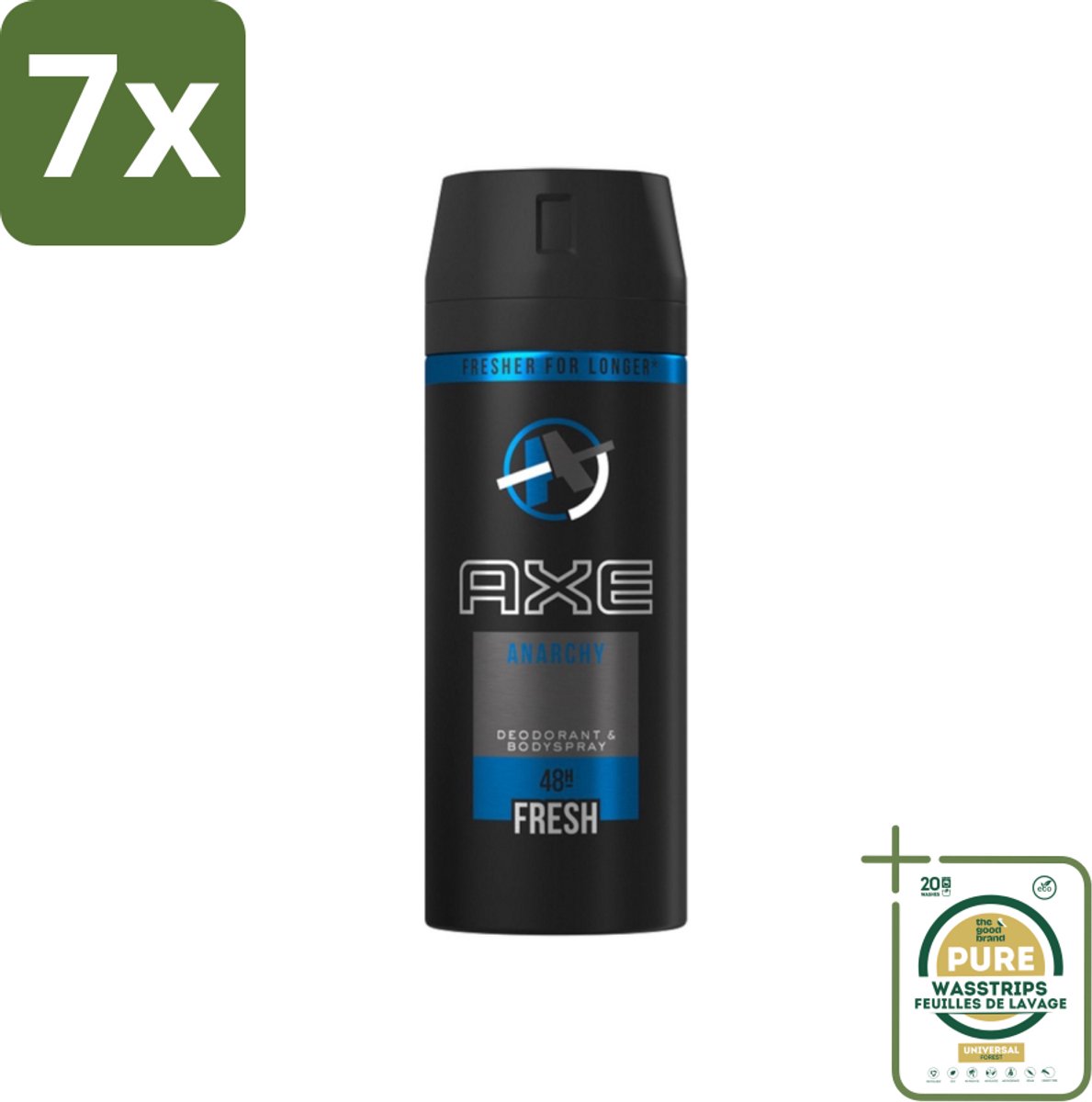 7 x Axe - Deodorant Bodyspray - 48hrs Fresh - Anarchy for Him - 150 ml - Grootverpakking - Anarchy For Him - Axe - Deodorant Bodyspray - 48h Fresh - Geurbescherming