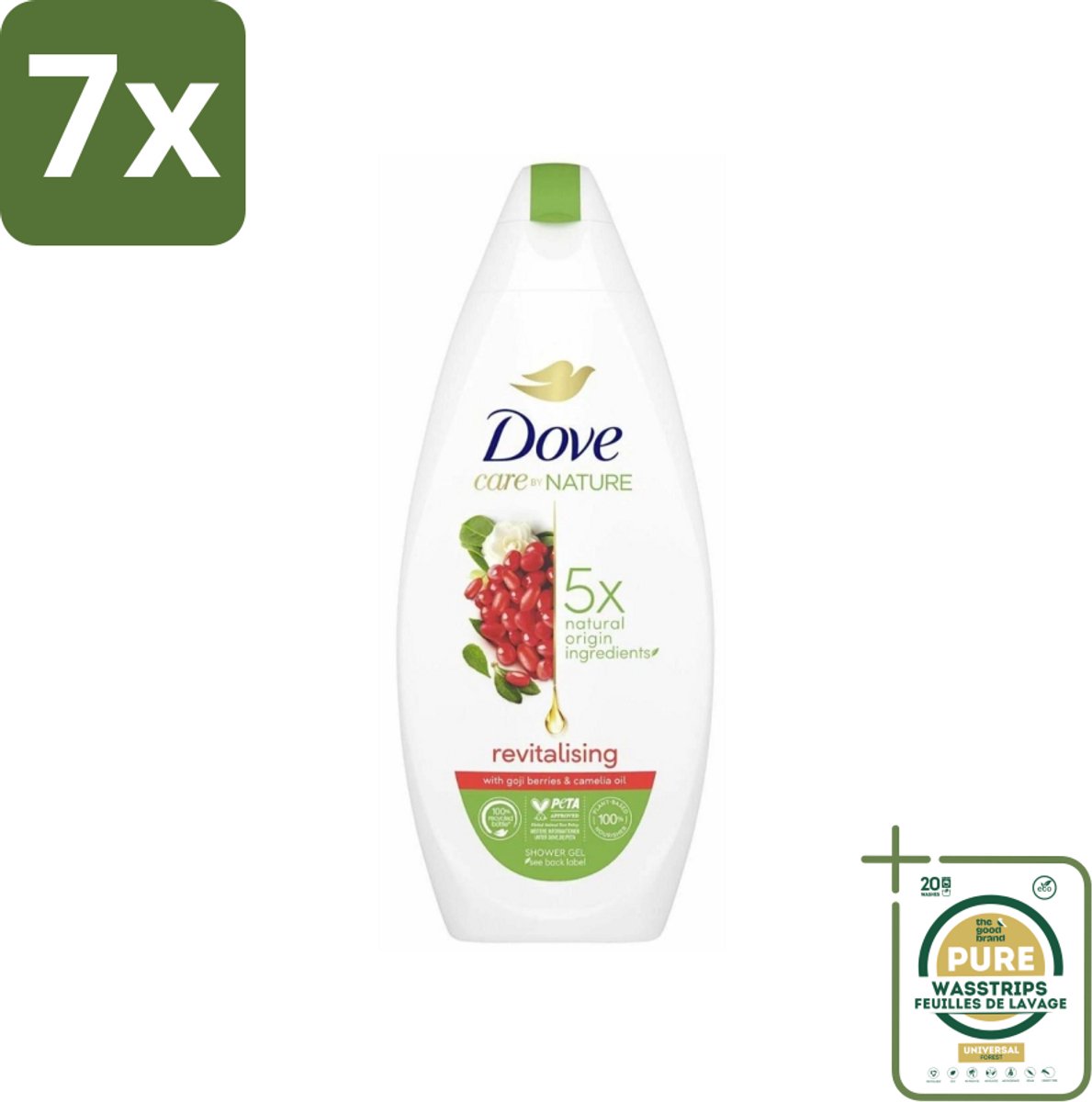 7 x Dove - Douchegel - Revitalising - Verfrissend - 225 ml - Grootverpakking - Douchegel - Huidverzorging - Verfrissend - Revitaliserend - Hydraterend