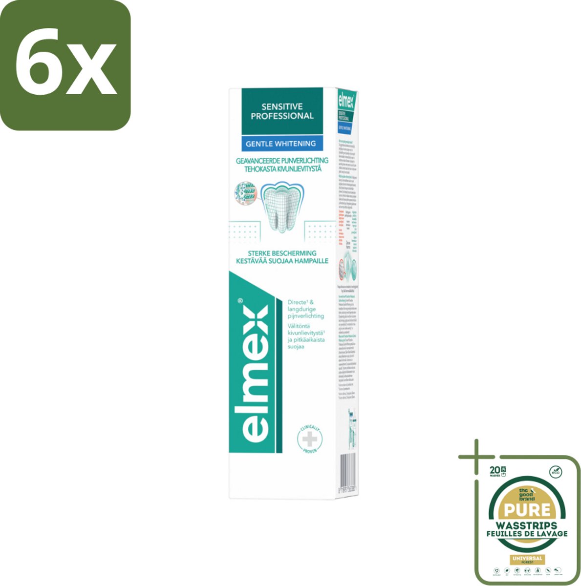 Elmex Tandpasta Sensitive Professional Gentle Whitening 75 ml - Voordeelverpakking - 6 stuks - Pro-Argin - Tandgevoeligheid