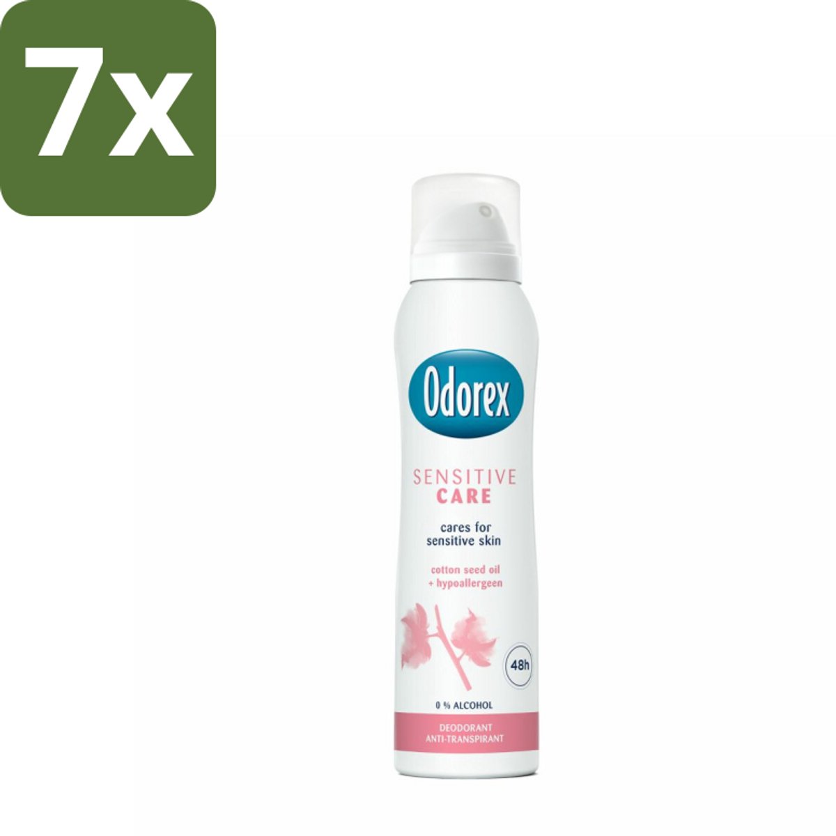 7 x Odorex Deodorant Spray Sensitive Care 150 ml - Gevoelige Huid - Deodorant Spray - Zachte Huid - Alcoholvrij - Bisabolol
