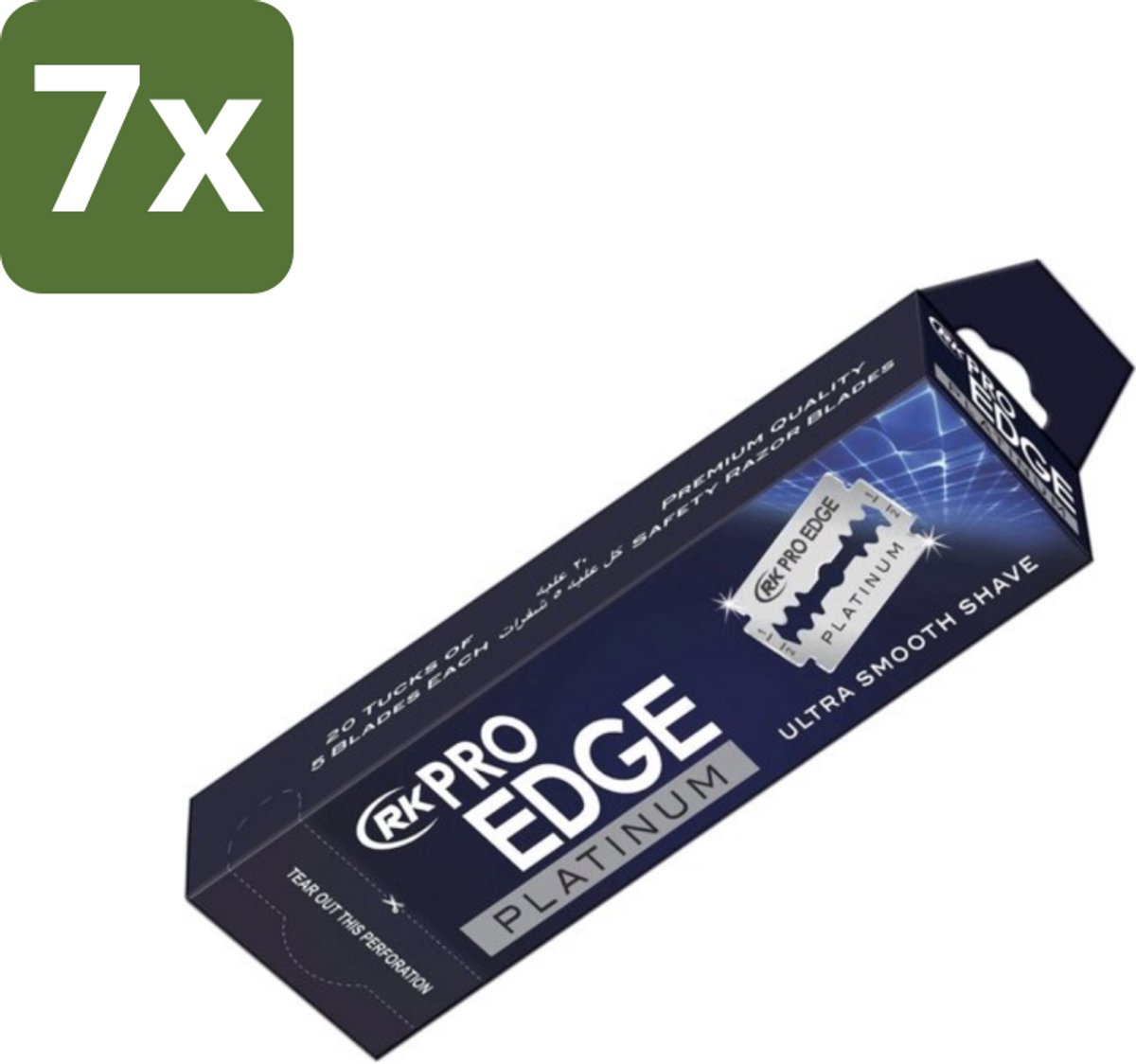7 x Pro Edge - Double Edge Blade - Dubbele Scheermesjes - Super Smooth Shave - 100 Mesjes - Dubbele Scheermesjes - Super Smooth Shave - 6B HC Staal - Scherpe Rand - Comfortabele Scheerbeurt