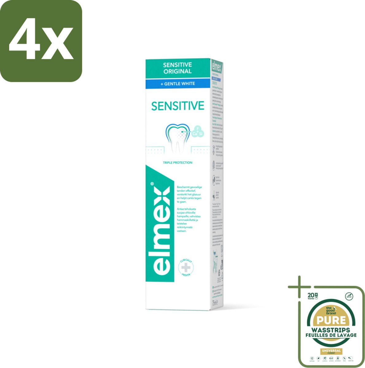 Elmex Tandpasta Sensitive Gentle White 75 ml - Voordeelverpakking - 4 stuks - Tanden witte - Tandvleesbescherming