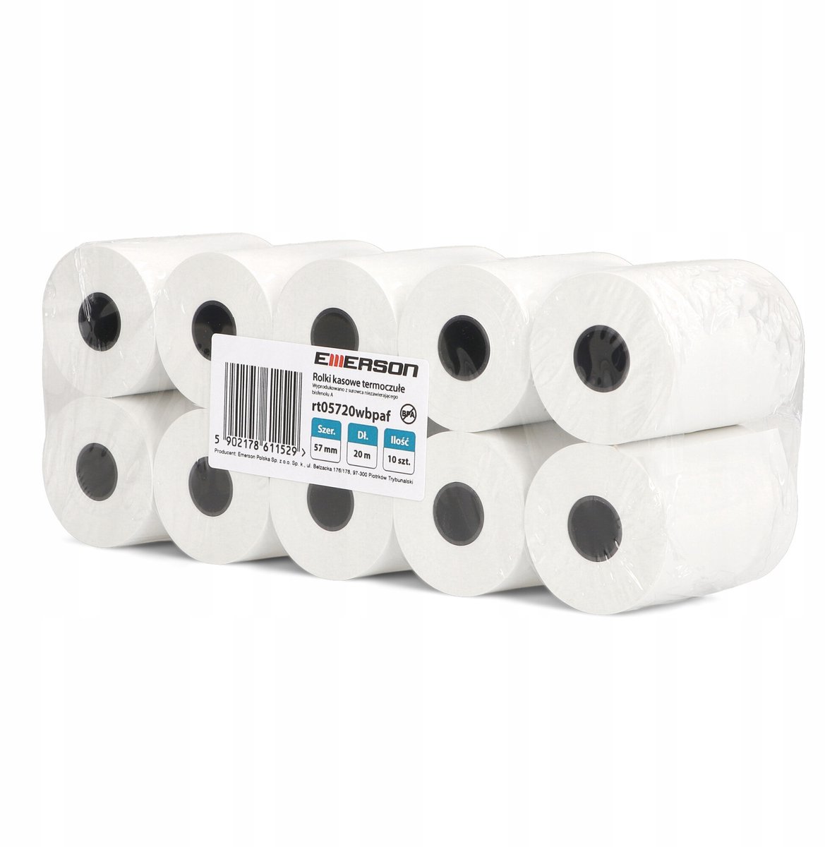 Emerson Thermische Kassarollen 57mm x 20m - 10 stuks