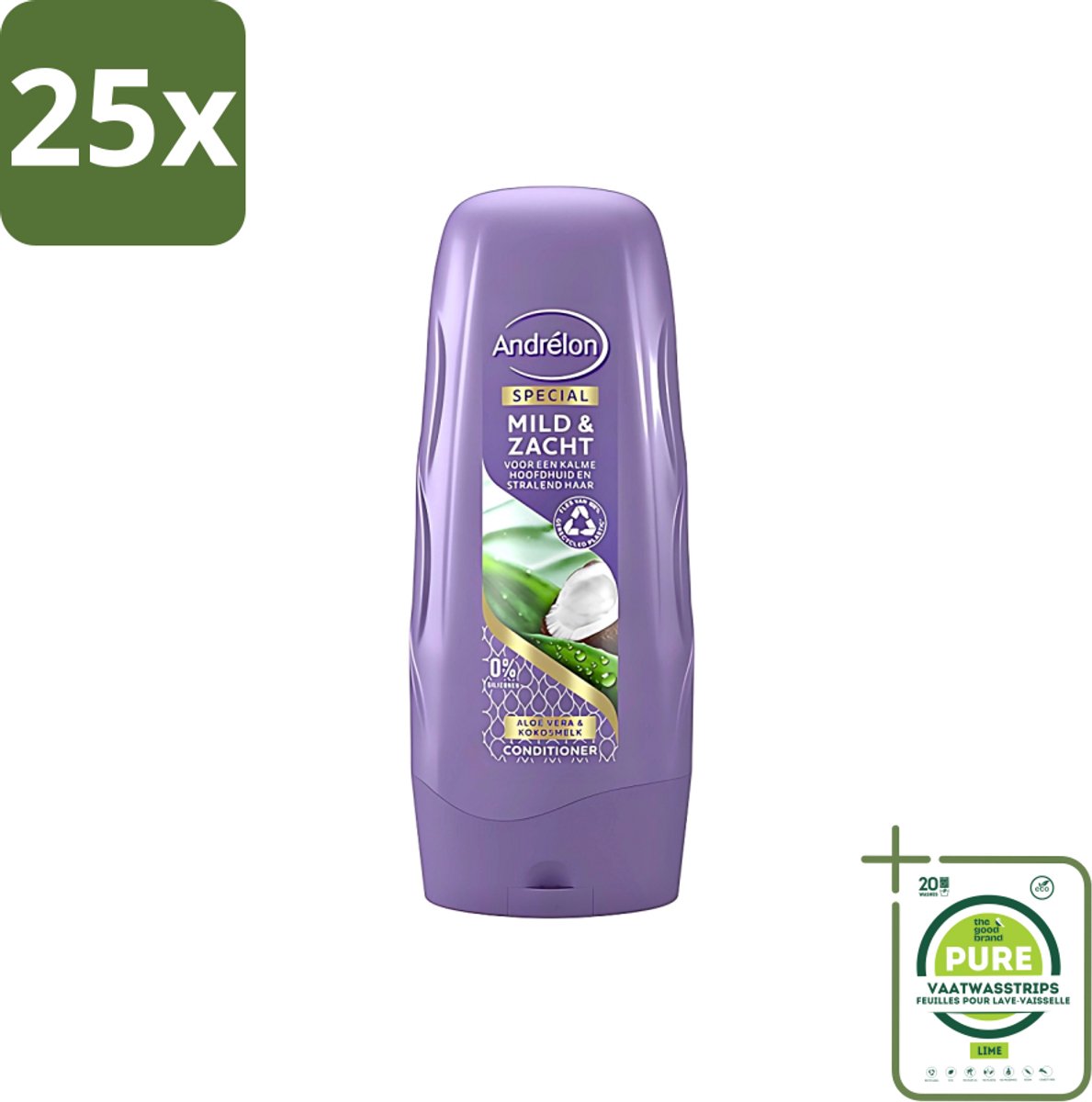25 x Andrélon - Mild & Zacht - Conditioner - Voor Gevoelige Hoofdhuid - 300 ml - Grootverpakking - Gevoelige Hoofdhuid - Droge Hoofdhuid - Mild Haarverzorging - Zachte Haar - Glanzend Haar