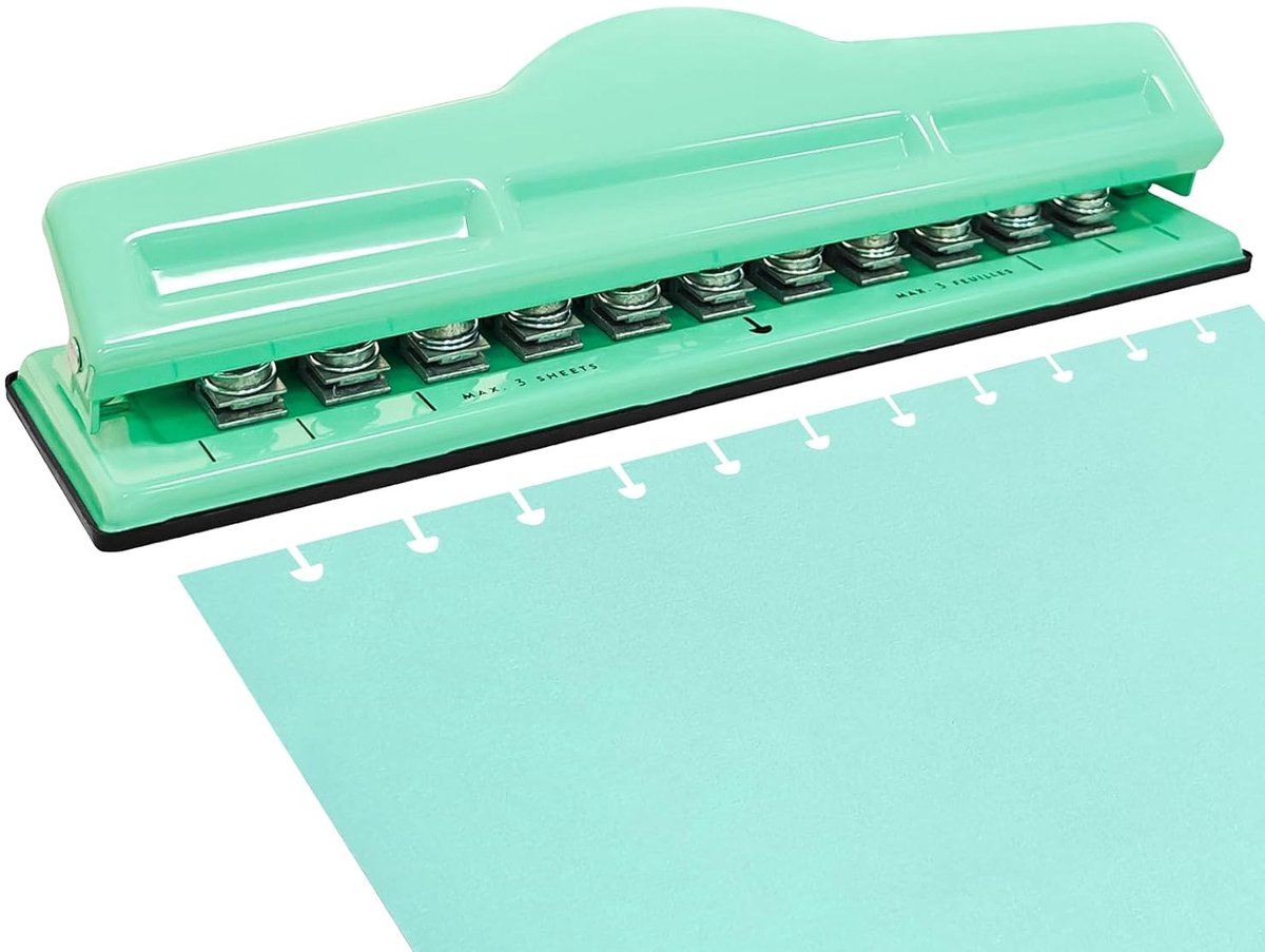 11-Hole Paper Punch voor Disc Binding, Planner en Scrapbooking - Ideaal voor Notitieboeken en Creatieve Projecten