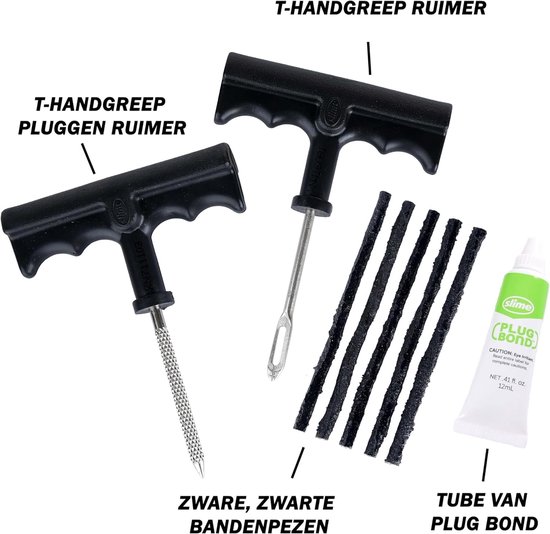 Bandenreparatieset - Lekke Band Kit - Onderweg Repareren - 9-Delige Set - 12.7 x 2.87 x 22.61 cm - Groen — afbeelding 4