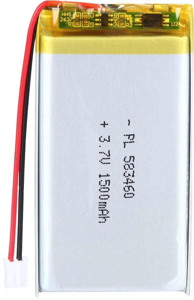 3,7 V 1500 mAh accu 583460 lithium-polymeer-ion lithium-ion Li-Po-accu met 2P-PH-aansluiting met 2,0 mm rastermaat - ShopVlot