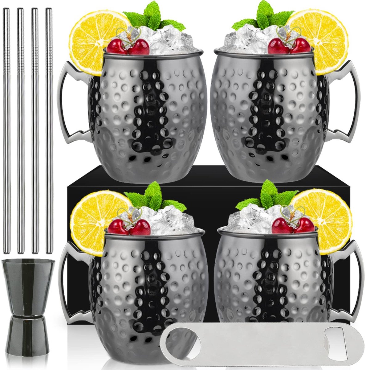 Solidchoice - Set van 4 Moscow Mule Mokken van RVS
