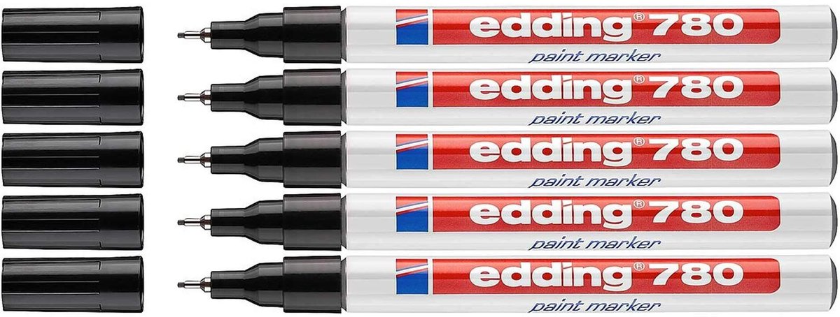 Solidchoice - Gloss Paint Marker 0.8 mm - Zwart - Set van 5